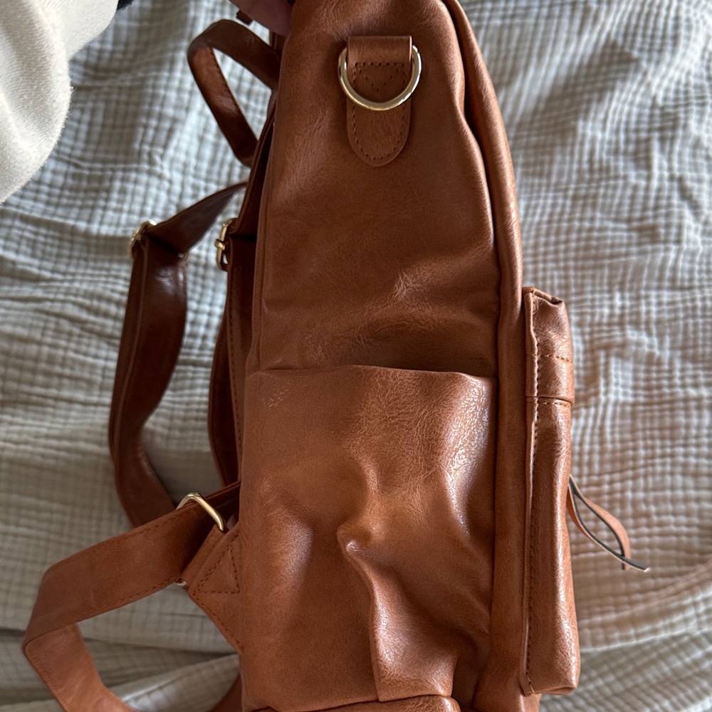Brown Leather Backpack - image 4